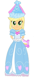 Size: 357x794 | Tagged: safe, artist:darlycatmake, imported from derpibooru, applejack, human, equestria girls, look before you sleep, clothes, dress, dressup, froufrou glittery lacy outfit, gloves, hat, hennin, jewelry, long gloves, necklace, princess, princess applejack, simple background, solo, transparent background