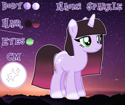 Size: 2064x1744 | Tagged: safe, artist:amgiwolf, artist:cindystarlight, imported from derpibooru, oc, oc:naomi sparkle, pony, unicorn, base used, female, mare, reference sheet, solo