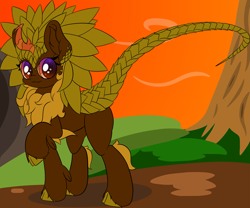 Size: 3575x2971 | Tagged: safe, artist:beigedraws, imported from derpibooru, oc, oc only, hybrid, kirin, pangolin, raised hoof, solo