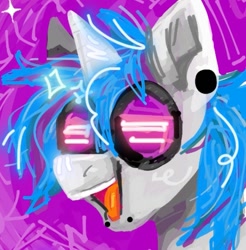 Size: 977x994 | Tagged: safe, artist:beetlebonez, derpibooru exclusive, imported from derpibooru, dj pon-3, vinyl scratch, pony, unicorn, bust, caption, ear piercing, glasses, image macro, lip piercing, piercing, solo, text