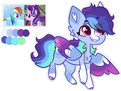 Size: 2194x1655 | Tagged: safe, artist:moccabliss, imported from derpibooru, rainbow dash, starlight glimmer, oc, pegasus, pony, female, filly, foal, magical lesbian spawn, offspring, parent:rainbow dash, parent:starlight glimmer, parents:glimmerdash, simple background, transparent background