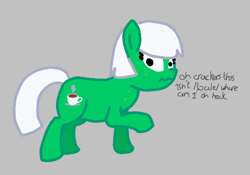 Size: 411x287 | Tagged: safe, oc, oc only, earth pony, pony, aggie.io, female, mare, raised hoof, simple background, talking