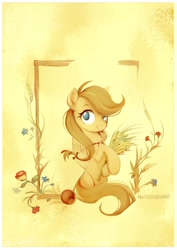 Size: 1240x1748 | Tagged: safe, artist:anotherdeadrat, earth pony, pony, female, food, mare, smiling, wheat