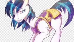 Size: 640x360 | Tagged: safe, imported from derpibooru, shining armor, pony, unicorn, animated, armor, conbons, laughing, male, sexy armor, solo, sound, stallion, video, voice acting, webm