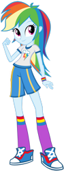 Size: 1280x3296 | Tagged: safe, artist:tezzfordtrash, imported from derpibooru, rainbow dash, human, equestria girls, alternate clothes, clothes, cutie mark on clothes, female, fist, high res, simple background, smiling, solo, transparent background, vector