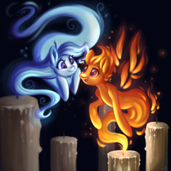 Size: 3000x3000 | Tagged: safe, artist:faline-art, imported from derpibooru, oc, oc only, elemental, elemental pony, fire pony, original species, pony, candle, fire