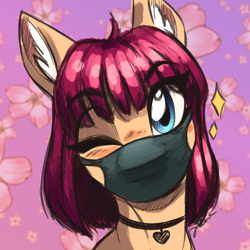 Size: 4000x4000 | Tagged: safe, artist:faline-art, imported from derpibooru, oc, oc only, pony, mask, solo