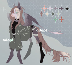 Size: 1280x1160 | Tagged: safe, artist:meggychocolatka, imported from derpibooru, oc, oc only, pegasus, pony, clothes, ear piercing, eyelashes, female, heterochromia, mare, pegasus oc, piercing, reference sheet, socks, solo, wings