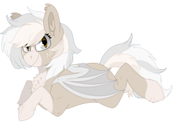 Size: 2036x1456 | Tagged: safe, artist:moonert, imported from derpibooru, oc, oc only, oc:cuddy, bat pony, pony, bat pony oc, ear fluff, eyelashes, female, lying down, mare, prone, simple background, smiling, solo, transparent background