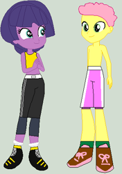 Size: 328x466 | Tagged: safe, artist:matthewjabeznazarioa, imported from derpibooru, lavandula, li'l cheese, human, equestria girls, the last problem, crossover, equestria girls-ified, exeron fighters, martial arts kids, martial arts kids outfits
