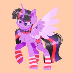 Size: 2048x2048 | Tagged: safe, artist:pastacrylic, imported from derpibooru, twilight sparkle, alicorn, pony, chest fluff, simple background, solo, twilight sparkle (alicorn)