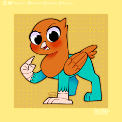 Size: 2048x2048 | Tagged: safe, artist:3ggmilky, imported from derpibooru, griffon, centaurworld, ched, griffonized, solo, species swap