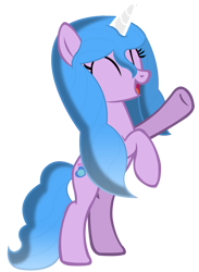 Size: 5865x8000 | Tagged: safe, artist:laszlvfx, imported from derpibooru, izzy moonbow, pony, unicorn, ^^, absurd resolution, base used, bipedal, colored horn, eyes closed, female, full body, g5, hooves, horn, mare, open mouth, open smile, rearing, simple background, smiling, solo, tail, transparent background, vector, wet, wet mane