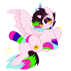 Size: 1860x1870 | Tagged: safe, alternate version, artist:snozzzz, imported from derpibooru, oc, oc only, oc:imperial onyx, alicorn, pony, alicorn oc, base used, clothes, horn, simple background, socks, solo, transparent background, wings