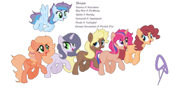 Size: 1156x584 | Tagged: safe, artist:chaostrical, artist:nightlyartemis, artist:shiibases, imported from derpibooru, oc, oc only, unnamed oc, dracony, earth pony, hybrid, pegasus, pony, unicorn, base used, blank flank, female, flying, interspecies offspring, mare, offspring, parent:applejack, parent:big macintosh, parent:caramel, parent:cheese sandwich, parent:flash sentry, parent:fluttershy, parent:pinkie pie, parent:rainbow dash, parent:rarity, parent:soarin', parent:spike, parent:twilight sparkle, parents:carajack, parents:cheesepie, parents:flashlight, parents:fluttermac, parents:soarindash, parents:sparity, pronking, simple background, text, transparent background, trotting