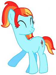 Size: 413x549 | Tagged: safe, artist:pagiepoppie12345, imported from derpibooru, oc, oc only, oc:artie brush, pony, unicorn, eyes closed, female, mare, multicolored hair, paint, paintbrush, ponytail, rainbow hair, simple background, smiling, transparent background