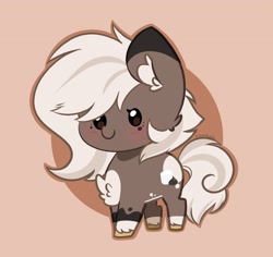 Size: 2392x2260 | Tagged: safe, artist:kittyrosie, imported from derpibooru, oc, earth pony, pony, abstract background, blushing, cheek fluff, chest fluff, chibi, cute, earth pony oc, ocbetes, simple background, solo