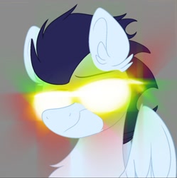 Size: 898x903 | Tagged: safe, artist:lbrcloud, imported from derpibooru, soarin', pegasus, pony, bust, glowing, solo, sunglasses