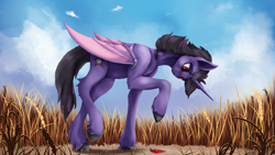 Size: 3840x2160 | Tagged: safe, artist:tenebrisnoctus, imported from derpibooru, oc, oc only, alicorn, bat pony, bat pony alicorn, pony, bat pony oc, bat wings, horn, solo, wings
