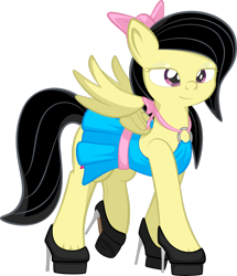 Size: 1920x2234 | Tagged: safe, artist:alexdti, imported from derpibooru, oc, pegasus, pony, clothes, dress, female, heels on a horse, high heels, mare, shoes, simple background, solo, transparent background