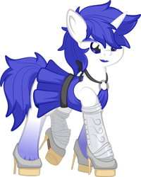 Size: 1920x2396 | Tagged: safe, artist:alexdti, imported from derpibooru, oc, pony, unicorn, clothes, crossdressing, dress, high heels, male, shoes, simple background, solo, stallion, transparent background