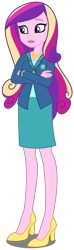 Size: 2369x8006 | Tagged: safe, artist:luckreza8, artist:teentitansfan201, imported from derpibooru, princess cadance, human, equestria girls, friendship games, absurd resolution, clothes, crossed arms, dean cadance, eyeshadow, female, frown, high heels, lipstick, makeup, shadow, shoes, simple background, skirt, solo, transparent background