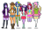 Size: 800x600 | Tagged: safe, applejack, fluttershy, pinkie pie, rainbow dash, rarity, twilight sparkle, anthro, human, boots, clothes, cowboy boots, cowboy hat, hat, high heel boots, humanized, kisekae, mane six, pants, shirt, shoes, shorts, simple background, skirt, socks, solo, transparent background, vest