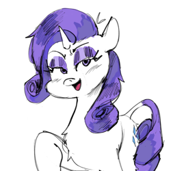 Size: 1000x1000 | Tagged: safe, artist:metalscratch, imported from derpibooru, rarity, pony, unicorn, female, looking at you, mare, simple background, solo, white background