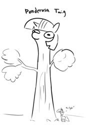 Size: 530x772 | Tagged: safe, artist:tjpones, imported from derpibooru, princess celestia, twilight sparkle, alicorn, pony, black and white, dendrification, duo, female, grayscale, i'd like to be a tree, inanimate tf, literal, mare, monochrome, simple background, solo focus, tree, twiggie, white background