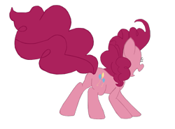 Size: 677x500 | Tagged: safe, artist:benpictures1, imported from derpibooru, pinkie pie, earth pony, pony, my little pony: the movie, balloonbutt, butt, cute, diapinkes, female, inkscape, mare, open mouth, plot, simple background, solo, transparent background, vector