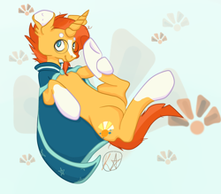 Size: 1402x1229 | Tagged: safe, artist:kylesodd, imported from derpibooru, sunburst, pony, unicorn, cloak, clothes, cute, facial hair, glasses, goatee, looking at you, male, smiling, solo, stallion, sunbetes, sunburst's cloak, underhoof