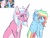 Size: 4012x3015 | Tagged: safe, artist:venommocity, imported from derpibooru, clear sky, rainbow dash, pegasus, pony, unicorn, awkward, beauty mark, chest fluff, colored wings, cute, ear fluff, eyeshadow, makeup, markings, multicolored wings, rainbow wings, scene interpretation, simple background, slit pupils, twitterina design, white background, wings