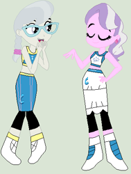 Size: 347x460 | Tagged: safe, artist:matthewjabeznazarioa, imported from derpibooru, diamond tiara, silver spoon, human, equestria girls, crossover, exeron fighters, exeron outfit, martial arts kids