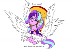 Size: 1333x1000 | Tagged: safe, artist:slamjam, imported from derpibooru, starlight glimmer, pony, seraph, unicorn, be not afraid, biblically accurate angels, historical roleplay starlight, multiple wings, simple background, solo, this will end in communism, white background, xk-class end-of-the-world scenario