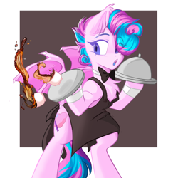 Size: 1000x1000 | Tagged: safe, artist:thieftea, imported from derpibooru, oc, oc only, bat pony, pony, cup, solo, teacup