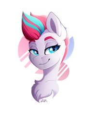 Size: 3500x4400 | Tagged: safe, artist:rainbowfire, imported from derpibooru, zipp storm, pegasus, pony, spoiler:g5, bust, chest fluff, cute, female, g5, grin, looking at you, mare, portrait, simple background, smiling, solo, white background