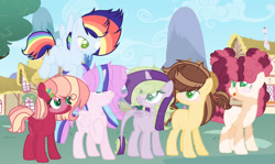 Size: 1280x764 | Tagged: safe, artist:teafor2-d, imported from derpibooru, oc, oc only, oc:ruby, oc:squishy sandwich, oc:sweet apple, oc:sweet note, oc:thunder bolt, oc:velvet breeze, dracony, hybrid, base used, deviantart watermark, interspecies offspring, magical lesbian spawn, obtrusive watermark, offspring, parent:applejack, parent:big macintosh, parent:caramel, parent:cheese sandwich, parent:fluttershy, parent:pinkie pie, parent:rainbow dash, parent:rarity, parent:soarin', parent:spike, parent:twilight sparkle, parents:carajack, parents:cheesepie, parents:fluttermac, parents:soarindash, parents:sparity, parents:twidash, watermark