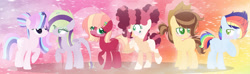 Size: 1280x381 | Tagged: safe, artist:teafor2-d, imported from derpibooru, oc, oc only, oc:ruby, oc:squishy sandwich, oc:sweet apple, oc:sweet note, oc:thunder bolt, oc:velvet breeze, dracony, hybrid, abstract background, base used, deviantart watermark, interspecies offspring, magical lesbian spawn, obtrusive watermark, offspring, parent:applejack, parent:big macintosh, parent:caramel, parent:cheese sandwich, parent:fluttershy, parent:pinkie pie, parent:rainbow dash, parent:rarity, parent:soarin', parent:spike, parent:twilight sparkle, parents:carajack, parents:cheesepie, parents:fluttermac, parents:soarindash, parents:sparity, parents:twidash, watermark