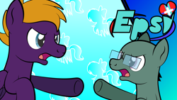 Size: 5918x3329 | Tagged: safe, artist:alexdti, artist:epsipeppower, imported from derpibooru, oc, oc:dark purple, oc:purple creativity, pegasus, pony, comic:the dark purple, asdfmovie, asdfmovie12, epsi, meme, pointing, thumbnail