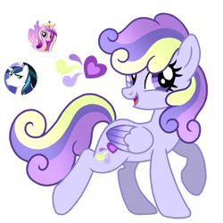 Size: 1215x1213 | Tagged: safe, artist:madlilon2051, imported from derpibooru, princess cadance, shining armor, oc, pegasus, pony, base used, female, mare, offspring, parent:princess cadance, parent:shining armor, parents:shiningcadance, pegasus oc, simple background, transparent background