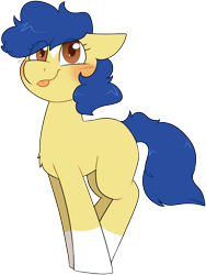 Size: 921x1228 | Tagged: safe, artist:2k.bugbytes, imported from ponybooru, oc, oc only, oc:daisy kicks, earth pony, pony, :p, blushing, female, filly, foal, simple background, smiling, solo, tongue out, transparent background