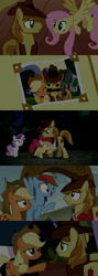 Size: 1280x3600 | Tagged: safe, edit, edited screencap, editor:jerryakiraclassics19, imported from twibooru, screencap, apple bloom, applejack, braeburn, fluttershy, rainbow dash, sweetie belle, earth pony, pegasus, pony, unicorn, apple family reunion, appleoosa's most wanted, buckball season, over a barrel, the summer sun setback, '90s, 80s, buckball uniform, clothes, eyes closed, female, filly, hat, image, male, mare, png, stallion, vest