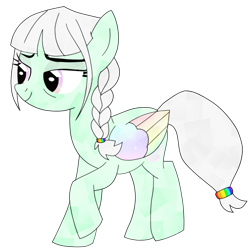 Size: 1002x1003 | Tagged: safe, artist:vilkathewolf, imported from derpibooru, oc, oc only, oc:opalescent wings, crystal pony, pegasus, braid, crystal pony oc, female, mother, simple background, solo, transparent background