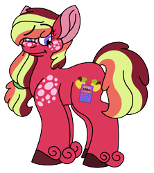 Size: 886x1000 | Tagged: safe, artist:scribble-dragon, imported from derpibooru, oc, oc only, oc:zinnia glitter, earth pony, pony, female, mare, offspring, parent:big macintosh, parent:princess cadance, parents:cadmac, simple background, solo, transparent background