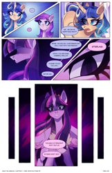 Size: 2301x3549 | Tagged: safe, artist:darlyjay, imported from derpibooru, twilight sparkle, oc, oc:starfall sparkle, oc:sterling sentry, alicorn, pony, unicorn, comic:save the harmony, female, mare, offspring, parent:flash sentry, parent:twilight sparkle, parents:flashlight, twilight sparkle (alicorn)