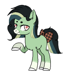 Size: 300x350 | Tagged: safe, artist:ponpon-adopts, imported from derpibooru, oc, oc only, earth pony, pony, base used, bow, ear fluff, earth pony oc, eyelashes, female, mare, raised hoof, simple background, smiling, solo, tail, tail bow, transparent background