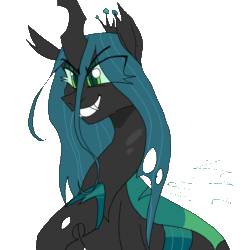 Size: 1080x1080 | Tagged: safe, artist:beetlebonez, derpibooru exclusive, imported from derpibooru, queen chrysalis, changeling, changeling queen, animated, barely animated, female, gif, simple background, solo, talking, transparent background