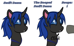 Size: 3200x2000 | Tagged: safe, artist:favitwink, imported from derpibooru, oc, oc only, oc:mythic dawn, oc:swift dawn, changeling, pony, .svg available, :p, alternate versions at source, animated, animated at source, animated png, animation at source, better version at source, blue eyes, boop, bust, changeling oc, click, closed mouth, commission, cute, cute little fangs, duo, eye shimmer, eyes open, fangs, happy, hooves, interactive, know the difference, link in description, looking forward, loop, male, meme, mlem, nose wrinkle, offscreen character, ponified, ponified meme, portrait, show accurate, silly, simple background, smiling, svg, tongue out, transparent background, vector, ych animation, ych example, ych result, your character here
