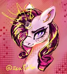 Size: 960x1060 | Tagged: safe, artist:isaspsp, imported from derpibooru, rarity, pony, unicorn, broken horn, horn, solo