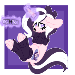 Size: 1280x1280 | Tagged: safe, artist:ladylullabystar, imported from derpibooru, oc, oc:lullaby star, pony, unicorn, alternate design, clothes, female, glasses, leg warmers, magic, mare, solo